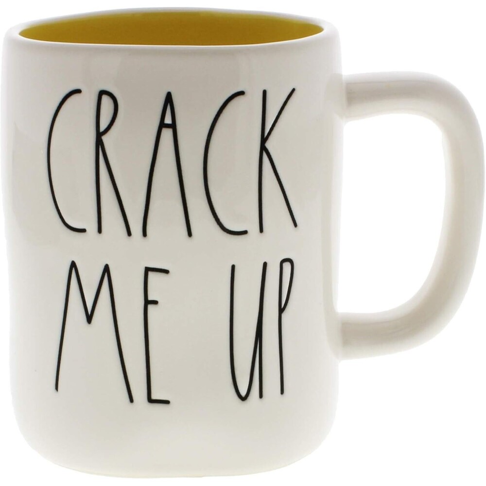 Rae Dunn By Magenta Spring Easter Coffee Mug-Crack Me Up White yellow